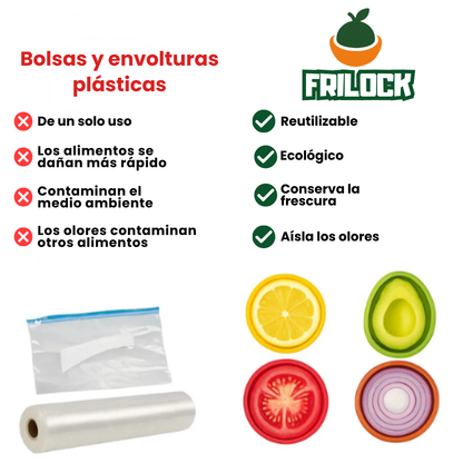 Frilock® – Cápsulas de Silicona para Conservar Frutas y Verduras